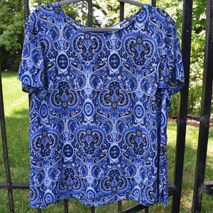 Blue Pattern Talbots Blouse